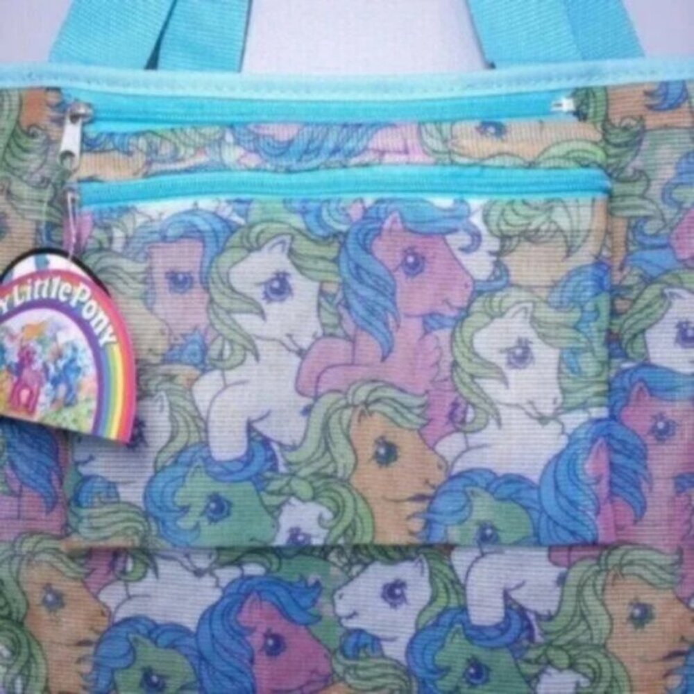 NEW My Little Pony Beach Tote Mesh Bag Purse Childrens Kids Retro 80s Inspired - Picture 2 of 9